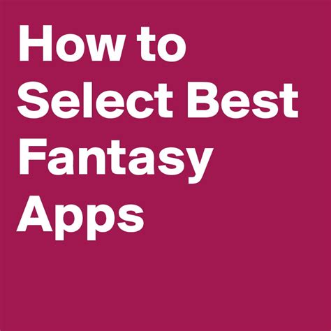 Best Fantasy App .